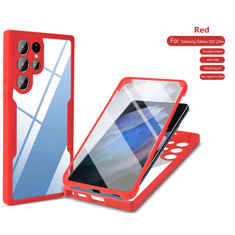 360 Full Cover For Samsung Galaxy A71 A51 4G A21S A20 A30 A10S Shockproof Screen Protector Case For Samsung A12 A22 A52 A72 A02S