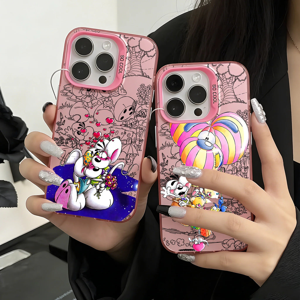 Pink Diddl Mouse Phone Case For iPhone 17 16e 16 15 14 13 12 11 mini Pro Max X XR XSMAX 8 7 Air Plus Anti Fall Matte Back Cover