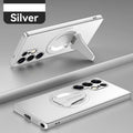 For Samsung S26 Ultra S26 Plus Metallic Paint Magnetic Bracket Case For Galaxy S25 Edge Wireless Charging Holder Hard Back Cover