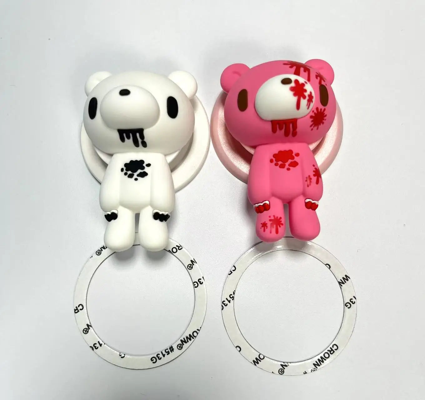 Gothic Bear Phone Grip&Stand–Unique Bloody Design,360° Rotatable,Stylish Accessory for All Phones, Add Edgy Charm to Your Device