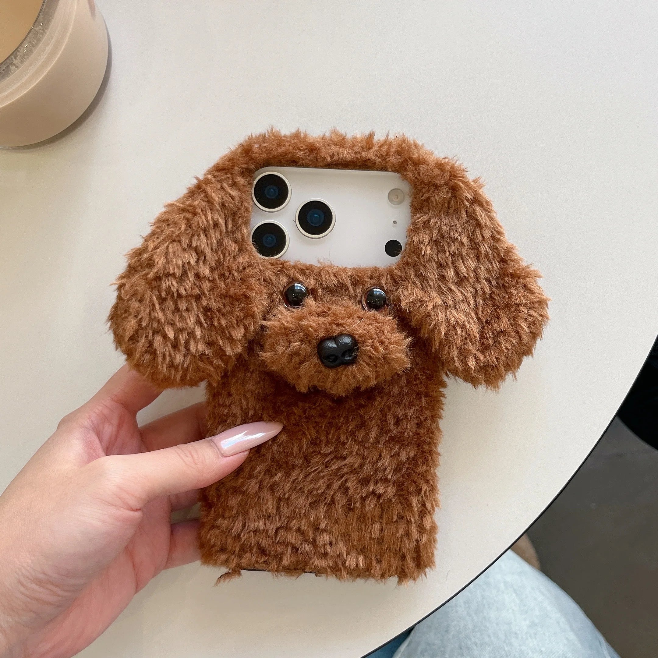For iphone 17 pro max case 15/14/16Plus 13/12 Pro max 15 Pro XS Max phone case 3D Teddy dog plush autumn and winter cute Case