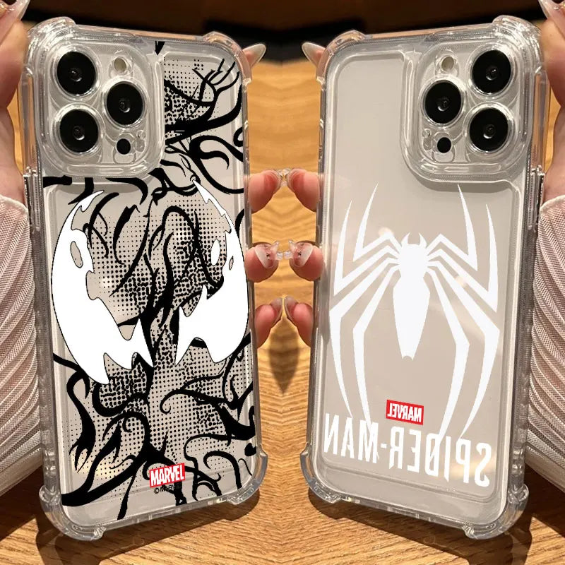 Marvel Hero Spiderman Venom Cool Clear Case For iPhone 17 16 15 14 13 12 11 Pro Max 16e 17e Air 13 15 Plus XS XR 7 8 Phone Cover