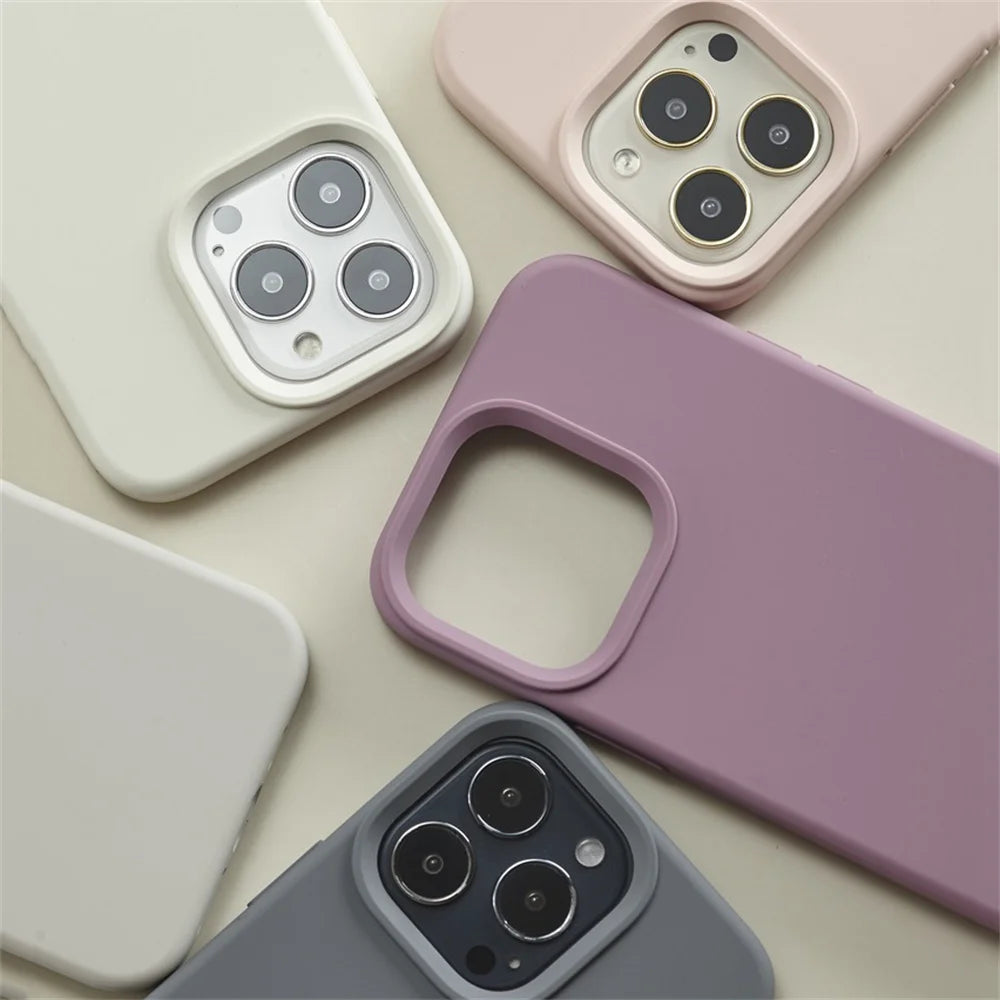 Soft Smooth Protector Shockproof Back CoverFor iPhone 16 Pro Max 15 14 11 12 13 Mini 7 8 Plus XR XS Candy Color Phone Case