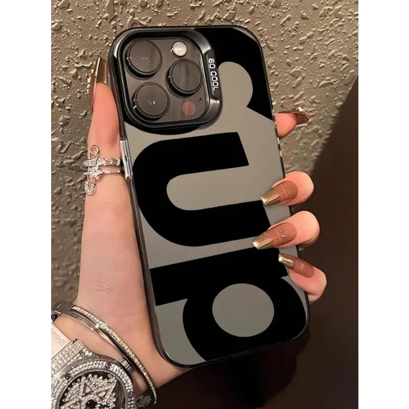 Personalized Black Letter "SUP" Pattern Phone Case for iPhone 17 16 15 14 13 12 11 PRO MAX MINI XS XR 7 8 PLUS 17air 16e Cover