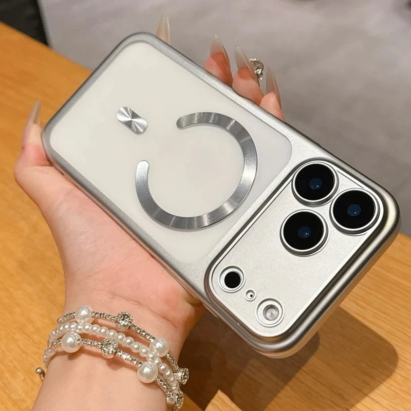 Luxury Matte For Magsafe Transparent Phone Case For iPhone 17 Pro Max Air 11 12 13 14 15 16 Plus Magnetic Bumper Hard PC Cover