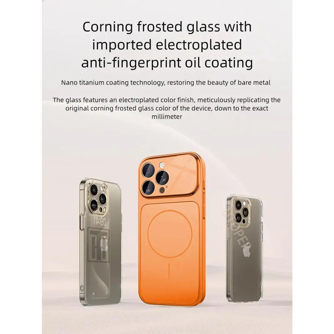 Original Glass Nano Matte Case For iPhone 17 Air 16 15 14 13 Pro Max 17Pro Magnetic For Magsafe Wireless Charging Armor Funda