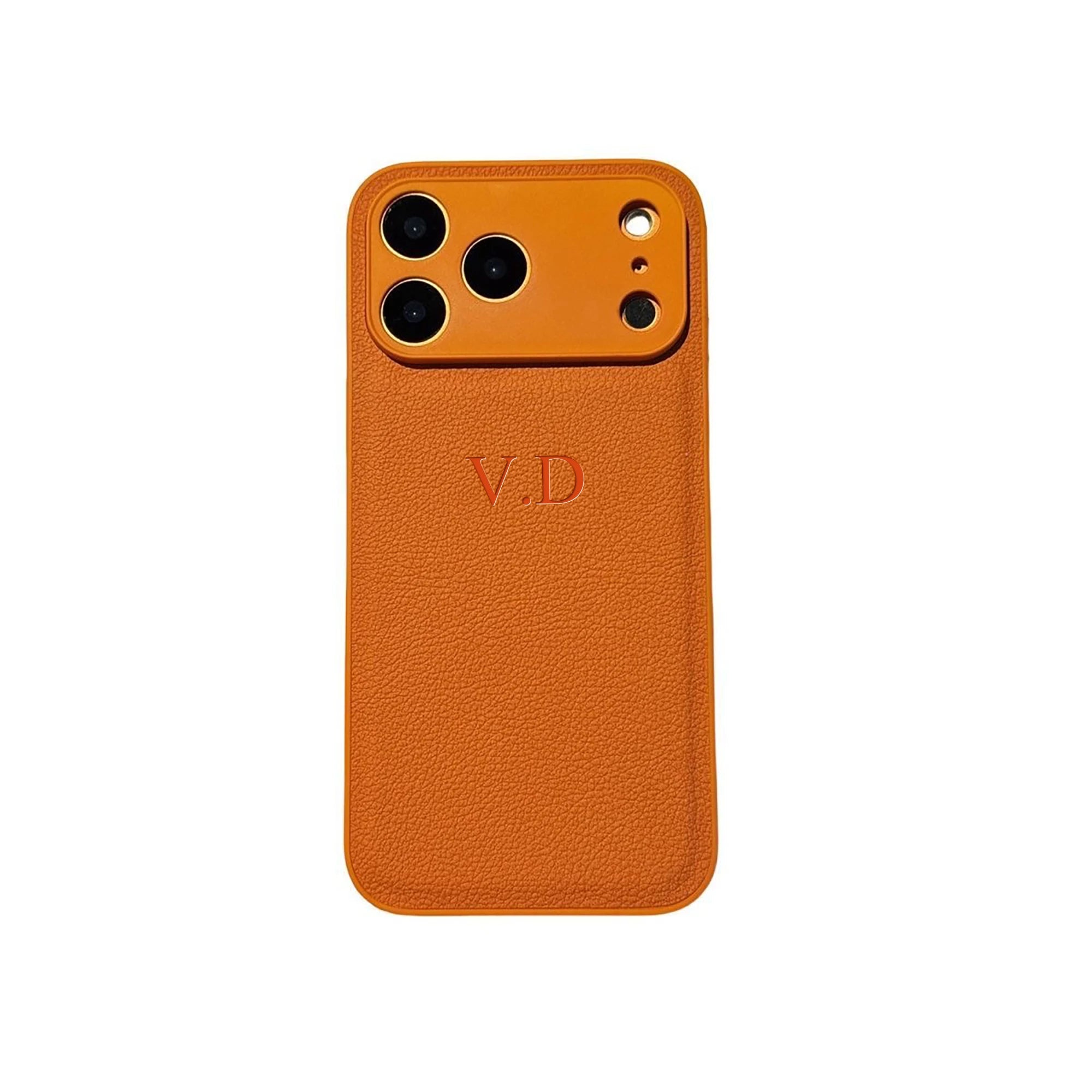 Custom Name Phone Case For iPhone 17 16 15 14 13 Pro Max Plus Air 3D Hot Stamping Faux Leather Cover Couple Gift