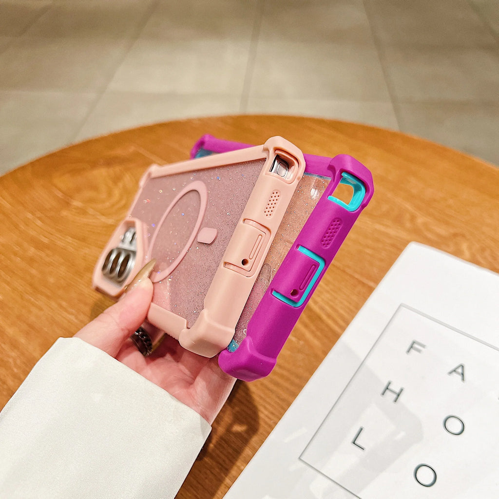 Shockproof Armor Bumper Glitter Clear Phone Case For Samsung Galaxy S26 Ultra S25 S24 Plus S23 For Magsafe Wireless Charge Cover