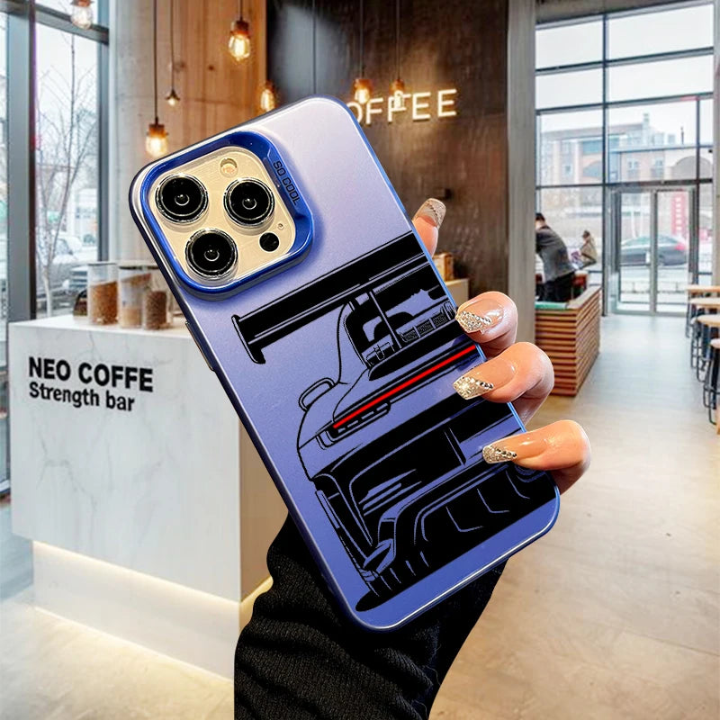 GT3 Car Phone Case for iPhone 17 AIR 16 15 14 13 Pro 12 11 Pro Xs X XR Max Laser Hard PC+TPU Cases Back Cover-S790P1