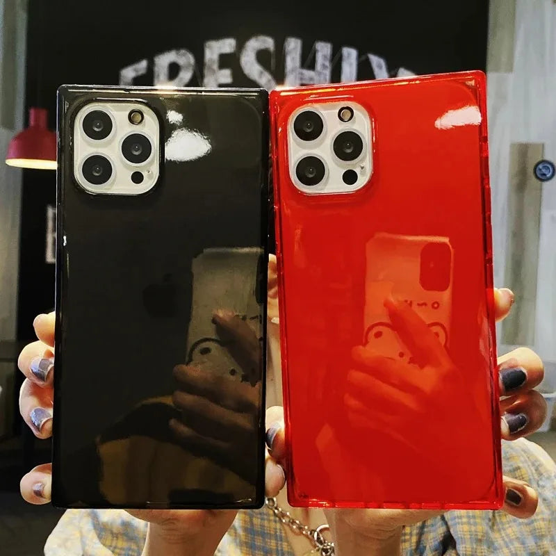 Luxury Fluorescent Color Transparent Phone Case For iPhone 17 Pro Max Air 16 15 14 13 12 11 Plus Soft Shockproof Bumper Cover
