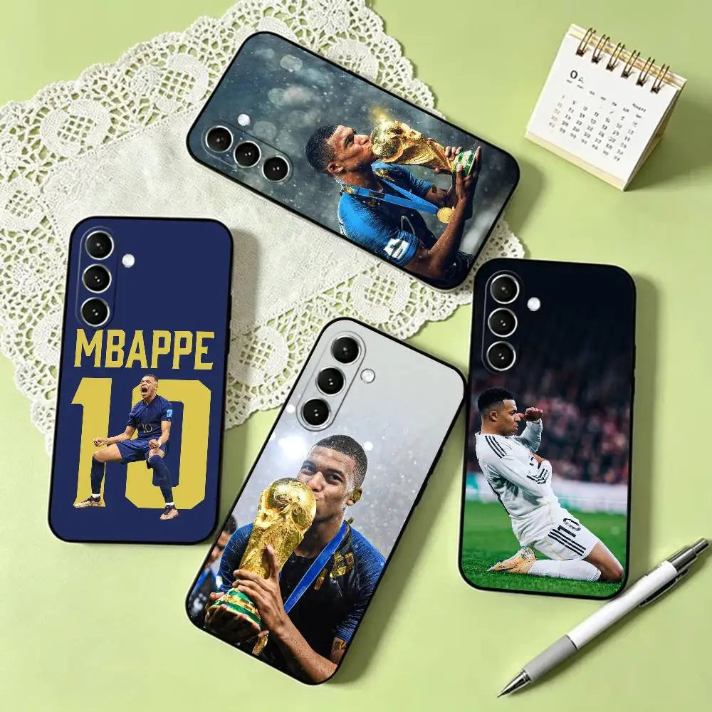 K-Kylian M-Mbappe Soccer Phone Case For Samsung Galaxy A73,A72,A71,A70,A53,A52,A51,Soft Silicone Black Cover