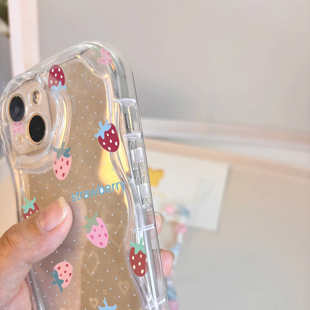Strawberry Jellyfish Flower Bowkont Case For Samsung Galaxy A04S A04E M16 M55 M35 M15 M34 M14 M54 A72 A21S A03S A02S A03 Cover