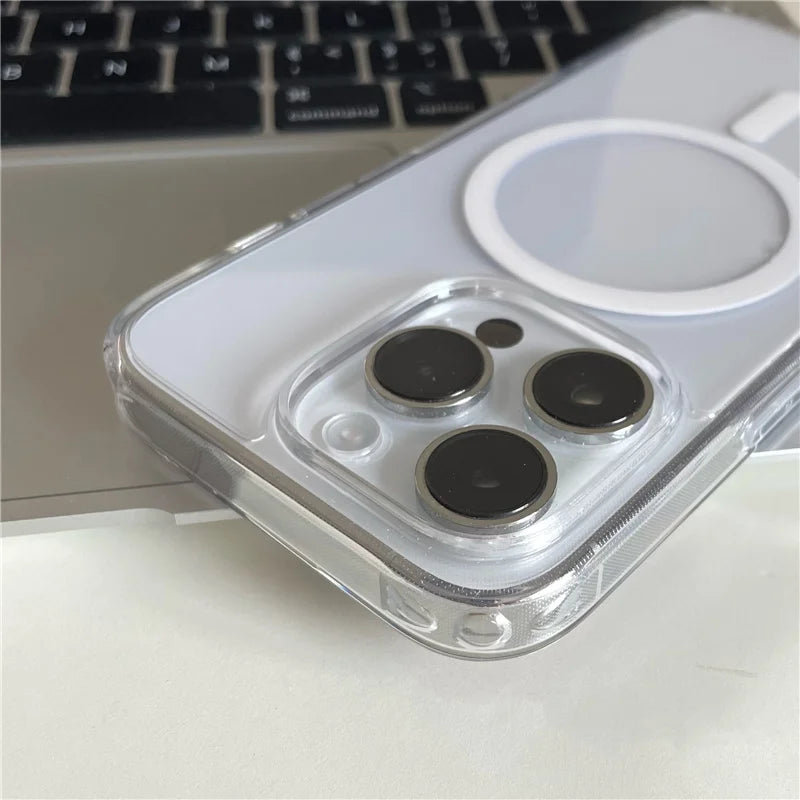 Original Touch Camera Button Clear for Magsafe Case For iPhone 17 Air 17Pro 16Pro 15 15Pro Max Wireless Charge Shockproof Cover