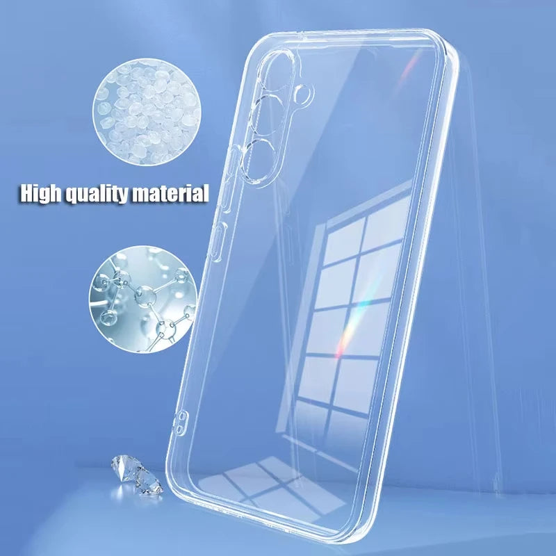 Crystal Clear Transparent TPU Phone Case For Samsung S26 S25 S24 S23 S22 S21 S20 Ultra Plus FE Silicone Soft Cases Accessories