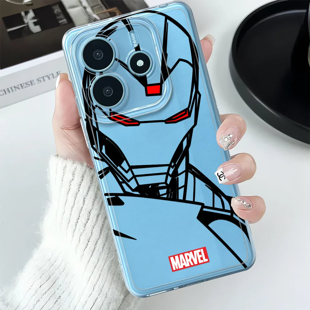 Case for Xiaomi Redmi Note 15 14 Pro Plus 12 12S 11S A4 11 Note 13 13C 14C 9 10 15Pro Soft Phone Cover Iron Spider Man Groot
