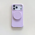 Luxury Silicone Ripple Case For iPhone 17 Air With Hidden Holder For iPhone 17 16 15 14 Pro Max Plus Shockproof Stand Back Cover