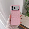 Fashion Warm Woven Pattern For Magsafe Magnetic Case For iPhone 17 16 15 Plus 14 13 Pro Max Plaid Cloth Wireless Charge Cover