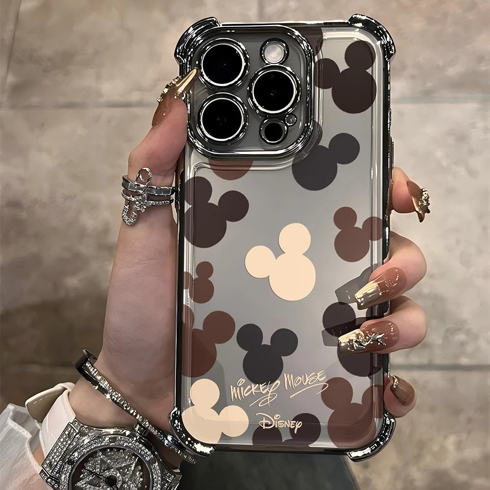 Cute Mickeys Mouses Plating Phone Case For Google Pixel 10a 10 9 8 7 9a 8a 7a Pro XL 5G Anti Fall Airbag