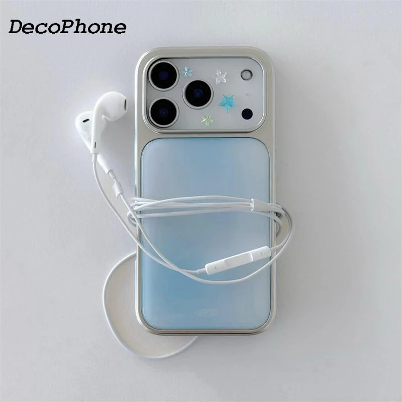ins Korean-style creative &simple gradient colors Epoxy Phone Case TPU Anti-drop For iPhone XR/11/12/13/14/15/16/17 Pro Max