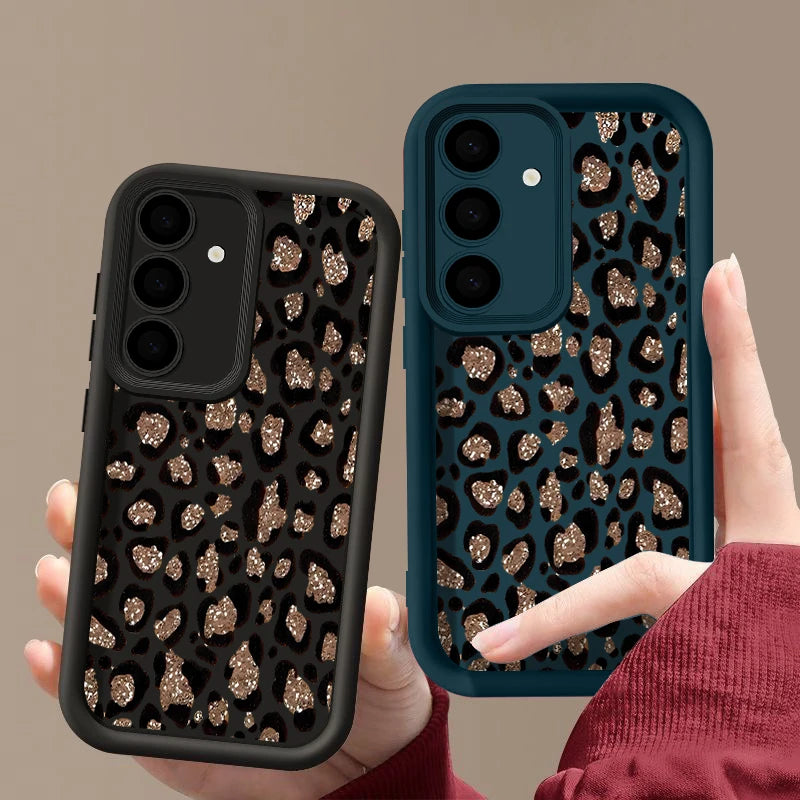 Brown Leopard Print Phone Case For Samsung Galaxy A17 A57 A56 A16 A55 A15 A36 A26 5G S26 S25 S23 S24 Ultra S24 S25 FE TPU Cover