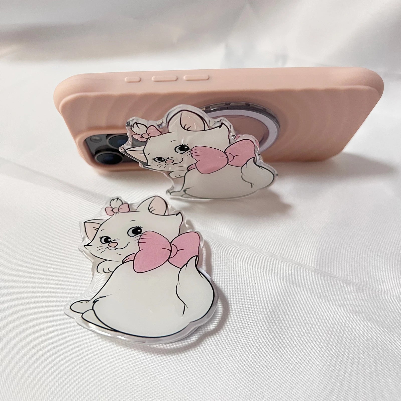 Korean Cute Cartoon Cat Phone Holder Griptok Support For IPhone 17 Pro Max Phone Case Grip Tok Socket Bracket Girl Gift