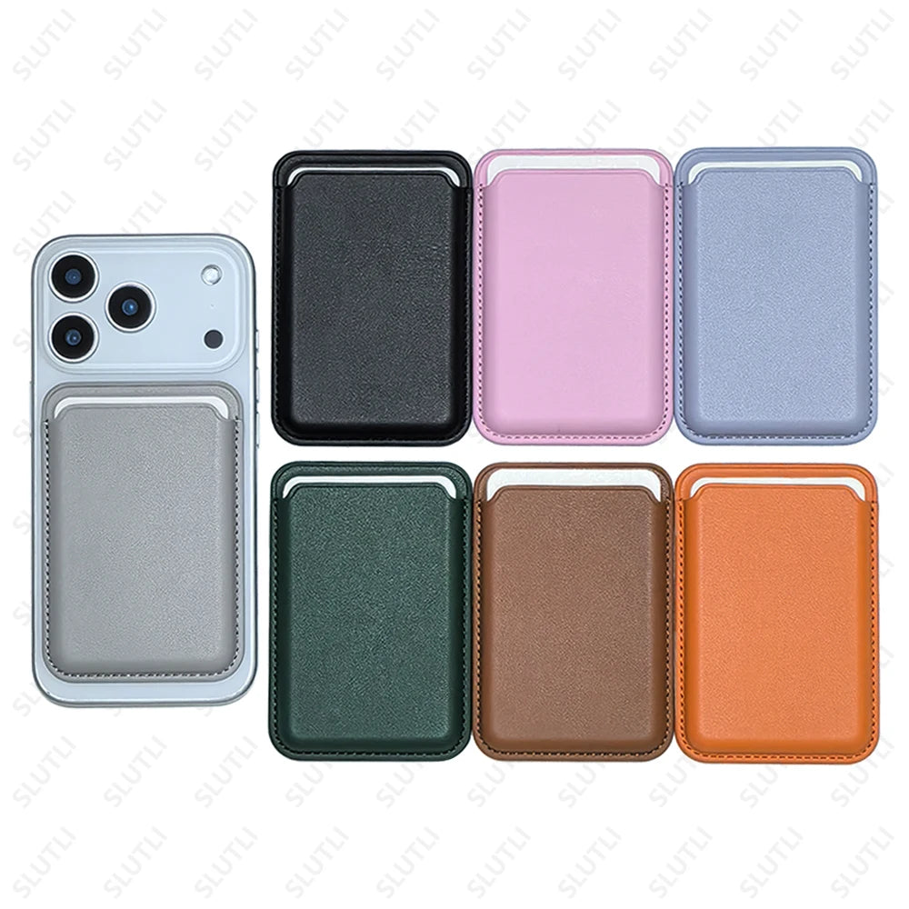 For Magsafe Leather Wallet Case For iPhone 17 16 15 Pro Max 14 Plus 13 12 Samsung Card Holder with Magnetic Leather Bag Covers