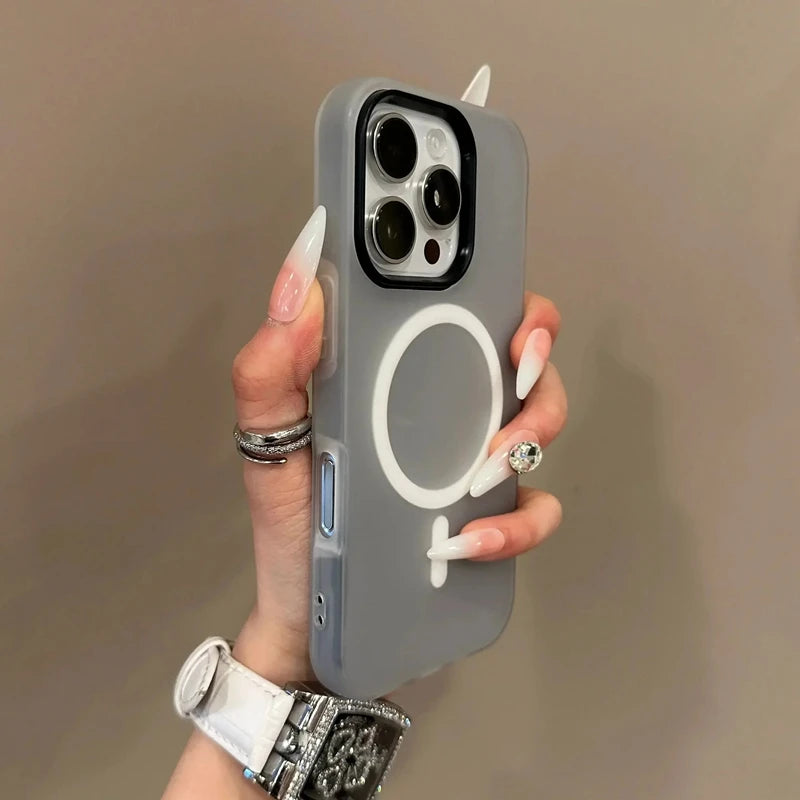 Luxury Candy Wireless Charge Matte Phone Case For iPhone 11 12 13 14 15 16 17 Pro Max Plus Air Magnetic Bumper Cover