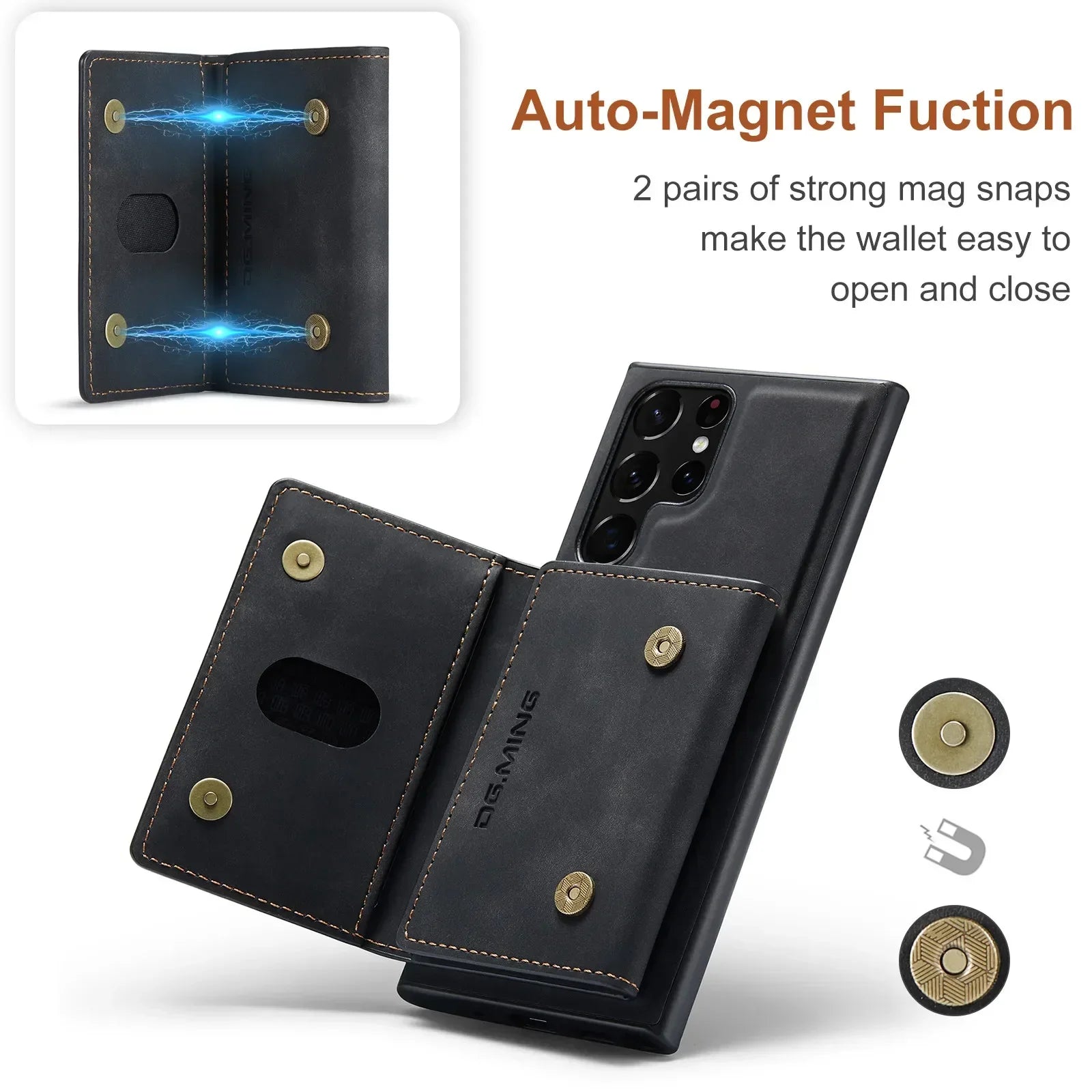 2 in 1 Leather Detachable Wallet Phone Case For Samsung Galaxy S22 S23 S24 S25 S26 Ultra S24 Plus Z Fold 7 6 5 4 3 Cover