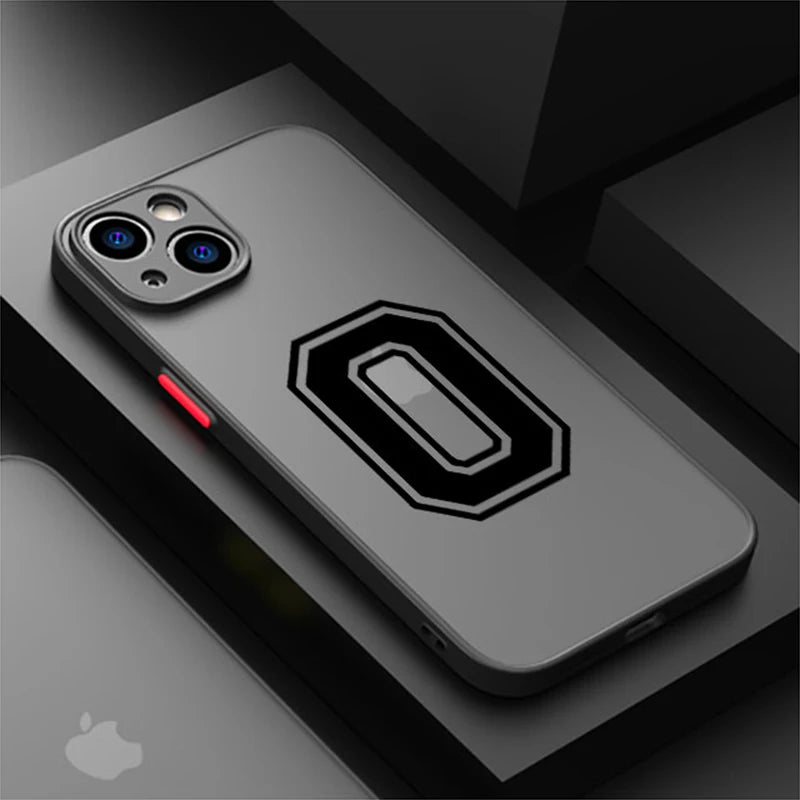 Case for iPhone 17 16 15 14 13 12 11 Pro Max X XS Max XR 17 Air Matte Cover Football Star Numbers Line Back Luxury