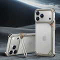 Oatsbasf 9-Shaped Phone Case for iPhone 17 Pro Max/17 Pro with Hidden Stand Metal Frameless Magnetic Minimalist Shockproof Cover