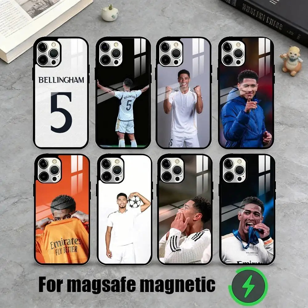 J-Jude Bellingham Soccer Star Graphic  Phone Case For iPhone17,16,15,14,13,12,11 Plus,Pro Magnetic For Magsafe Wireless Charging