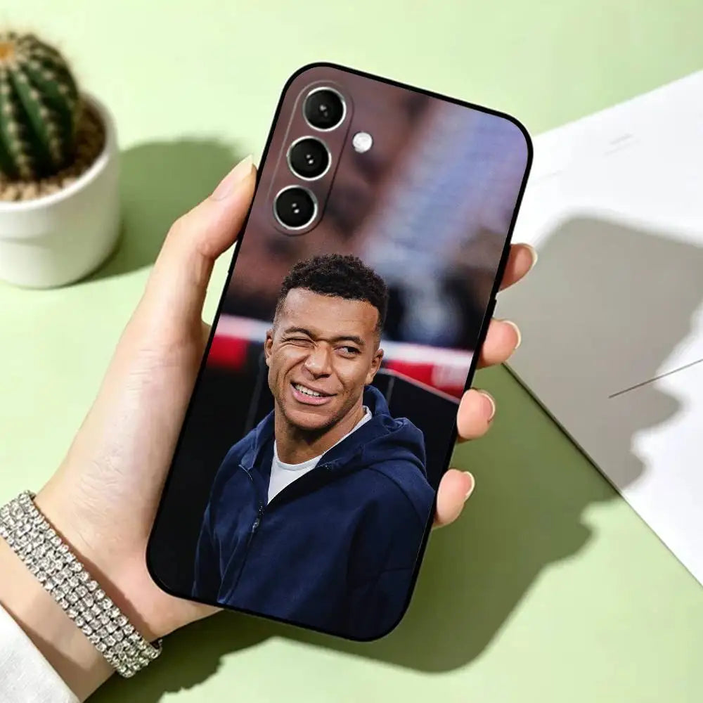 K-Kylian M-Mbappe Soccer Phone Case For Samsung Galaxy A73,A72,A71,A70,A53,A52,A51,Soft Silicone Black Cover