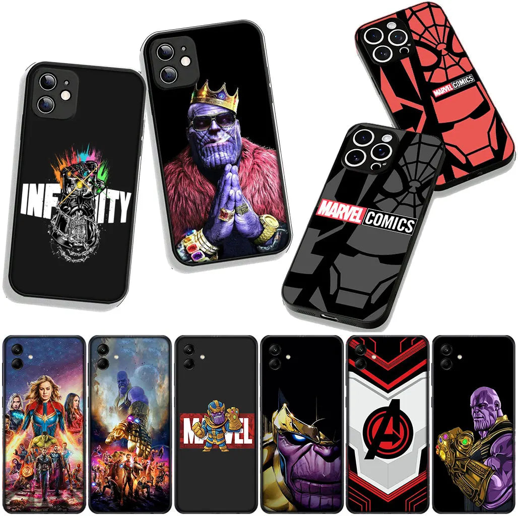 Cover Avengers Marvel Thanos Ironman for Samsung Galaxy A36 A17 A26 A07 A35 A54 A53 A13 A33 A34 S8 S9 S20 S21 FE S10 Plus Case