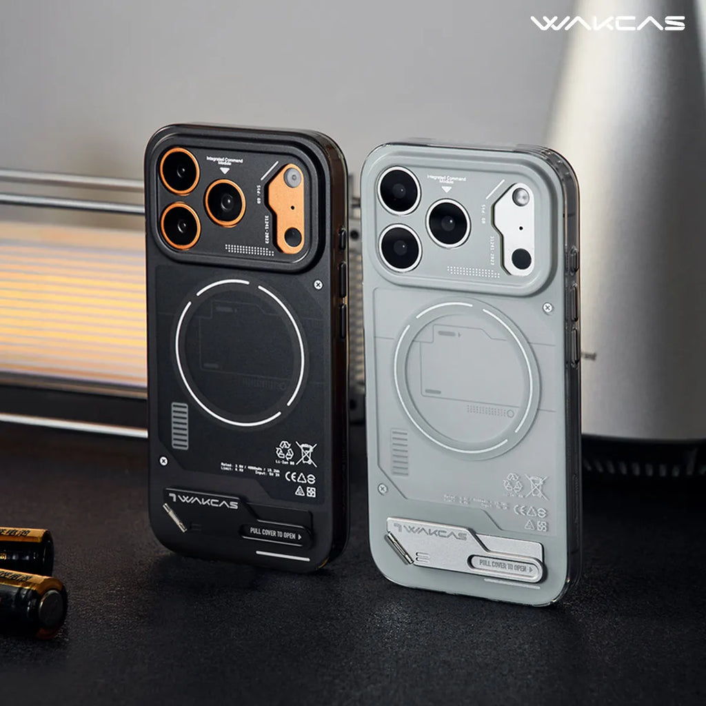 WAKCAS Battery Design Phone Case for iphone 17/16 17 Pro/16 17pro Max Magnetic Anti-fall Full-cover Shell Phone Protective Cover