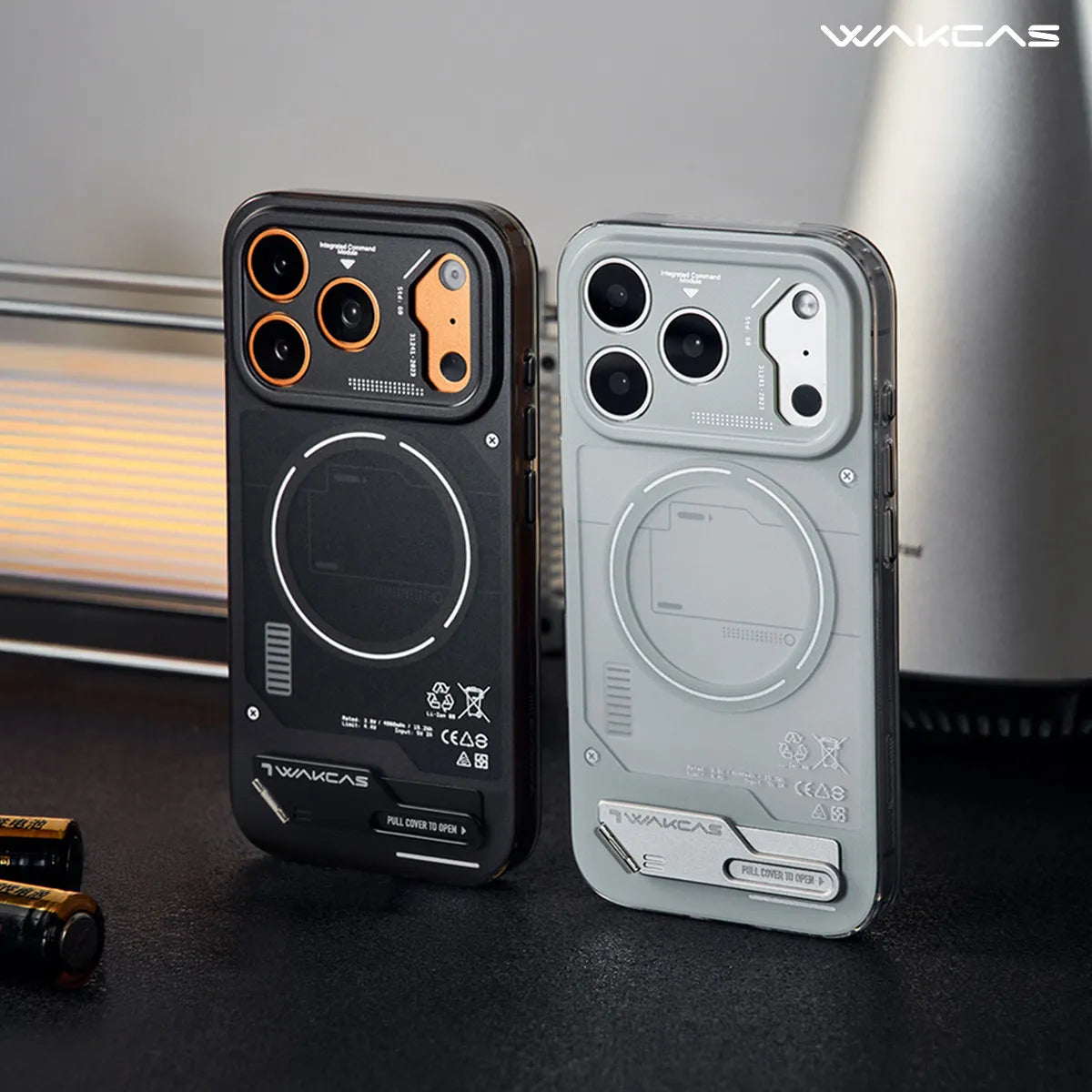 WAKCAS Battery Design Phone Case for iphone 17/16 17 Pro/16 17pro Max Magnetic Anti-fall Full-cover Shell Phone Protective Cover