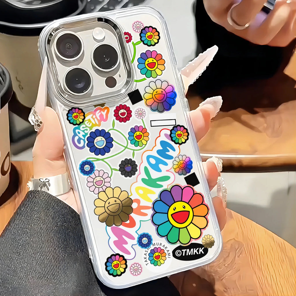 Art Flowers T-TakaShis M-MuraKAmis Phone Case For IPhone 17 16e 16 15 14 13 12 11 Mini Pro Max X XR XSMAX 8 Air Plus Soft Cover