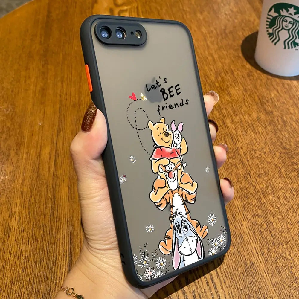 Winnie The Pooh Disney Honey Matte Translucent Case For iPhone 17E 17 16 16E 15 14 13 12 11 Pro Max 17 Air 7 8 Plus XR XS Cover