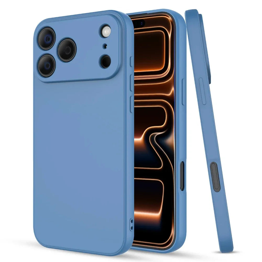 Original Liquid Silicone Phone Case for iPhone 17 Pro Max 16 15 14 13 12 Pro Max Plus 17Air 17Pro 16e Lens Protection Soft Cover