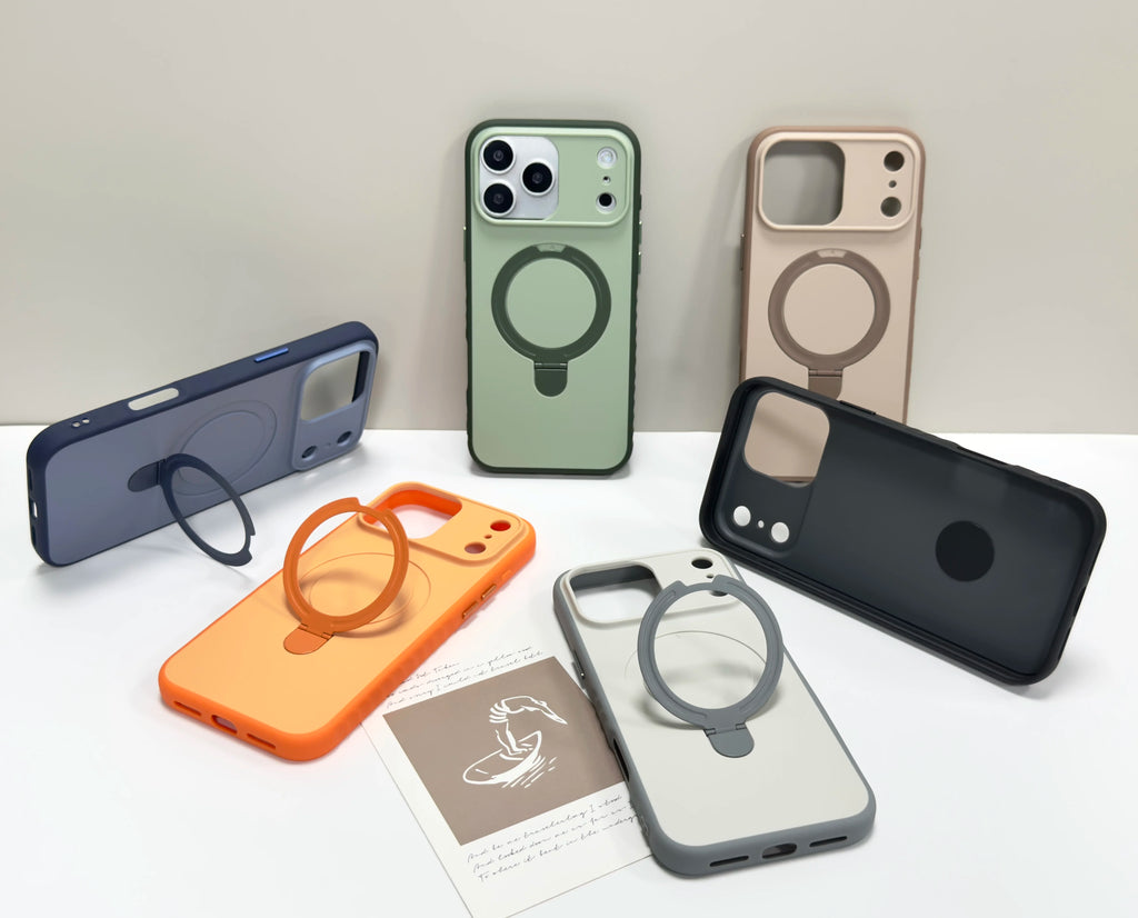 Luxury Matte Clear Metal Holder Ring Magnetic Case For iPhone 17 Air 16 15 14 Plus 13 12 Pro Max For Magsafe Shockproof Cover