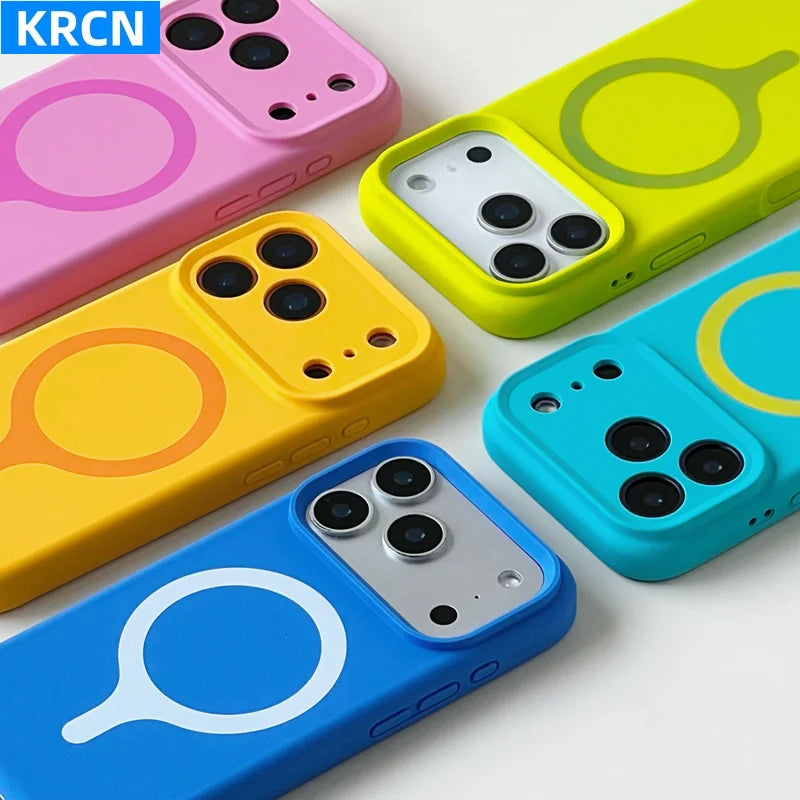Original Liquid Silicone for MagSafe Phone Case For iPhone 17 17pro max 16 Pro Magnetic Wireless Charging Soft Shockproof Cover