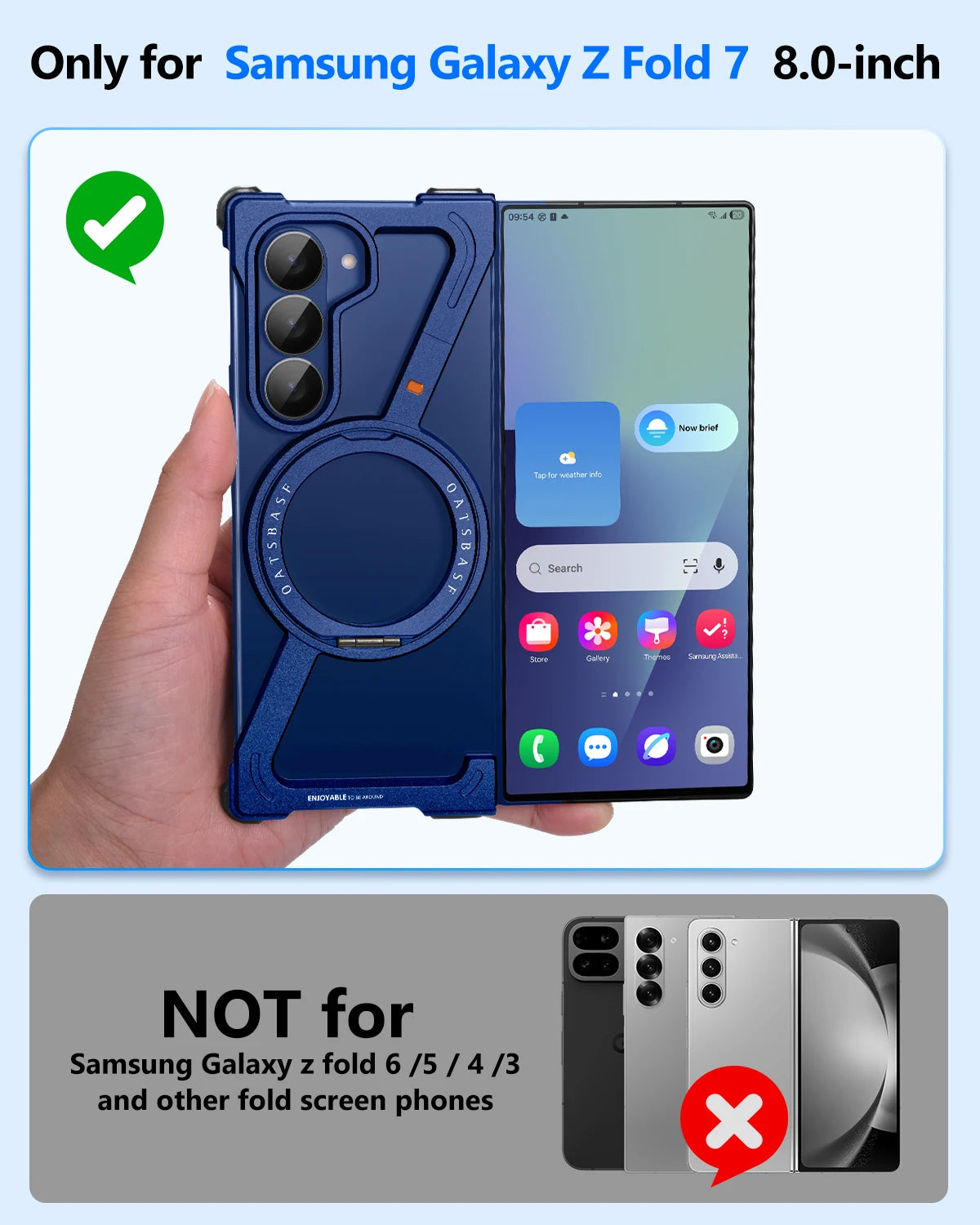 Eary Frame Case for Samsung Galaxy Z Fold 8 7 for Magsafe 360Rotation Magnetic Stand Metal Phone Case Shockproof Protector Cover