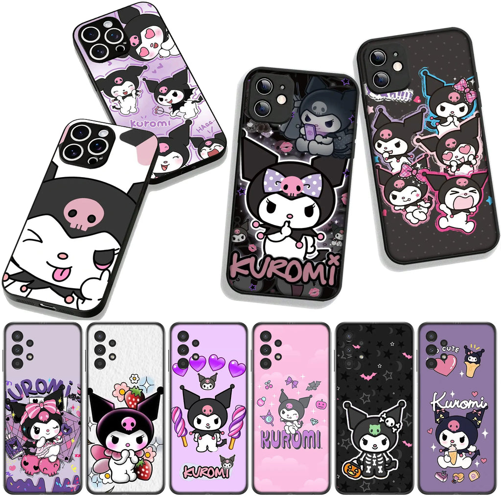 Cover for Samsung Galaxy A36 A17 A26 A07 A35 A54 A53 A13 A33 A34 S8 S9 S20 S21 FE S10 Plus Phone Case Wallpaper Kuromi Lovely