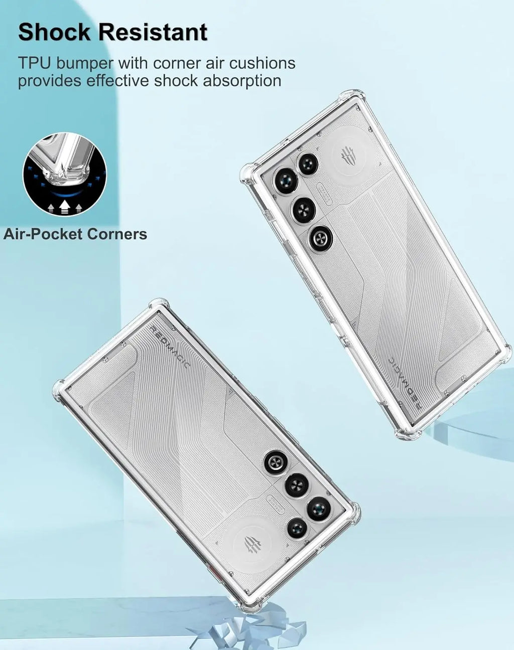 Reinforced Corner Soft TPU Clear Shockproof Camera Protection Case Cover For ZTE nubia Red Magic 11 Air