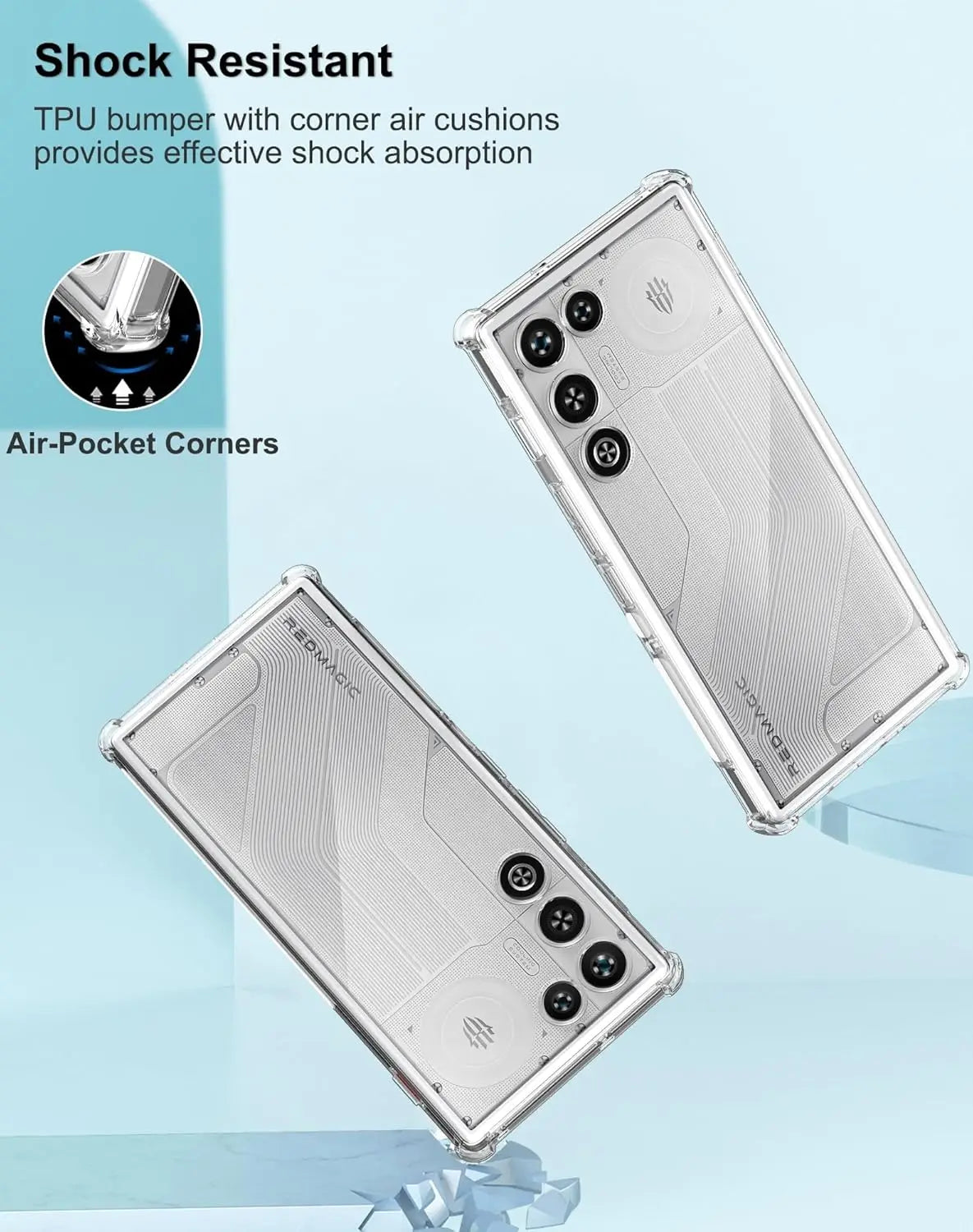 Reinforced Corner Soft TPU Clear Shockproof Camera Protection Case Cover For ZTE nubia Red Magic 11 Air