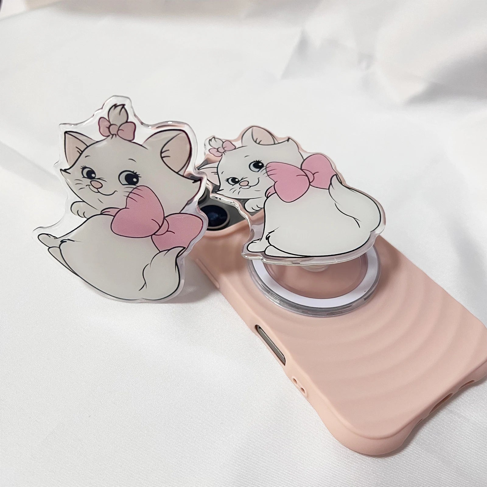 Korean Cute Cartoon Cat Phone Holder Griptok Support For IPhone 17 Pro Max Phone Case Grip Tok Socket Bracket Girl Gift