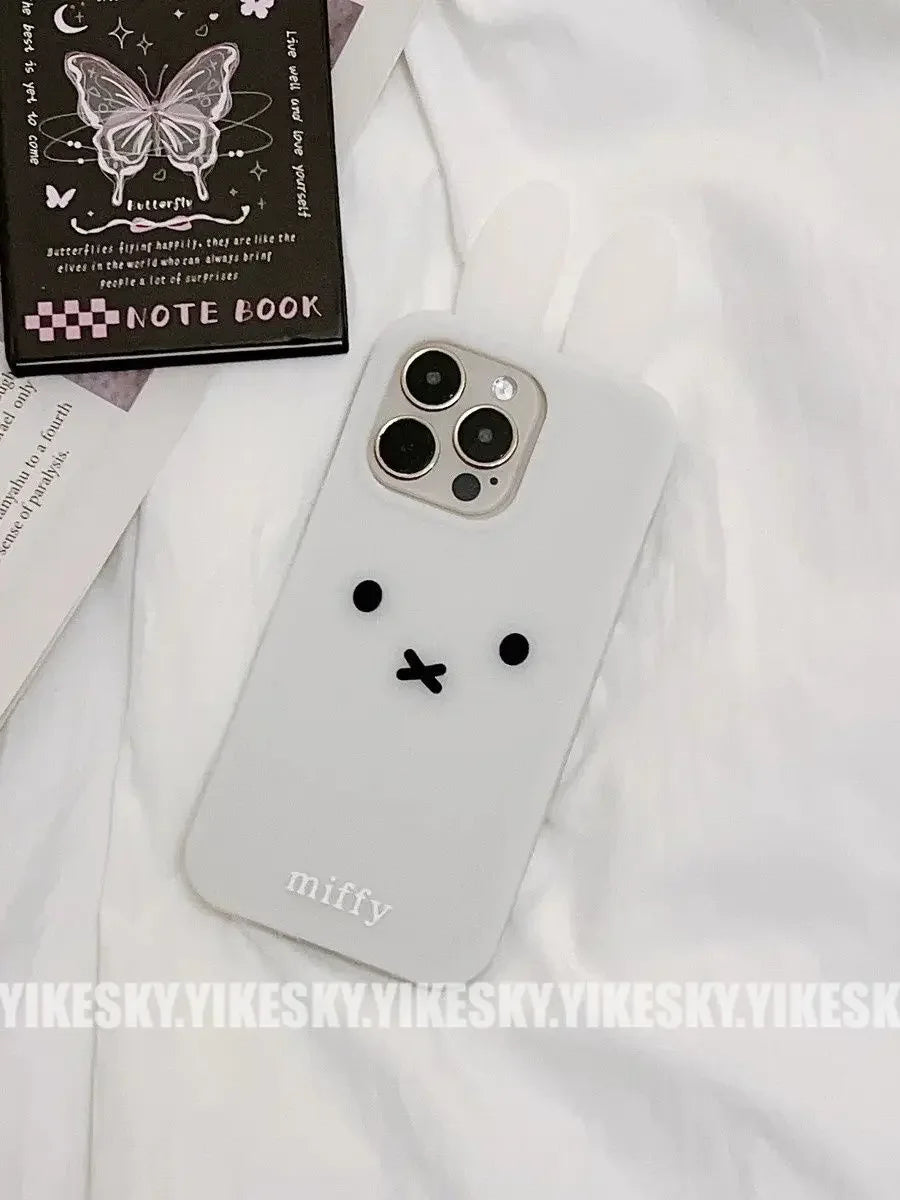 Kawaii Miffy Iphone 11/12/13/14/15/16ProMax Phone Case Silicone Cute Anti-drop Simple All-wrap Soft Case Christmas Toy Gift