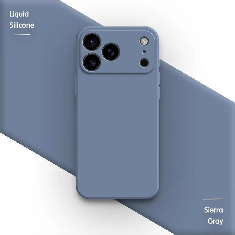 Original Liquid Silicone Phone Case for iPhone 17 Pro Max 16 15 14 13 12 Pro Max Plus 17Air 17Pro 16e Lens Protection Soft Cover
