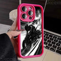 Fashion Black Biker Motorcycle Phone Case For iPhone 16 Pro Max 15 14 13 12 11 7 8 Plus X XS XR Shockproof Silicone Soft Cover