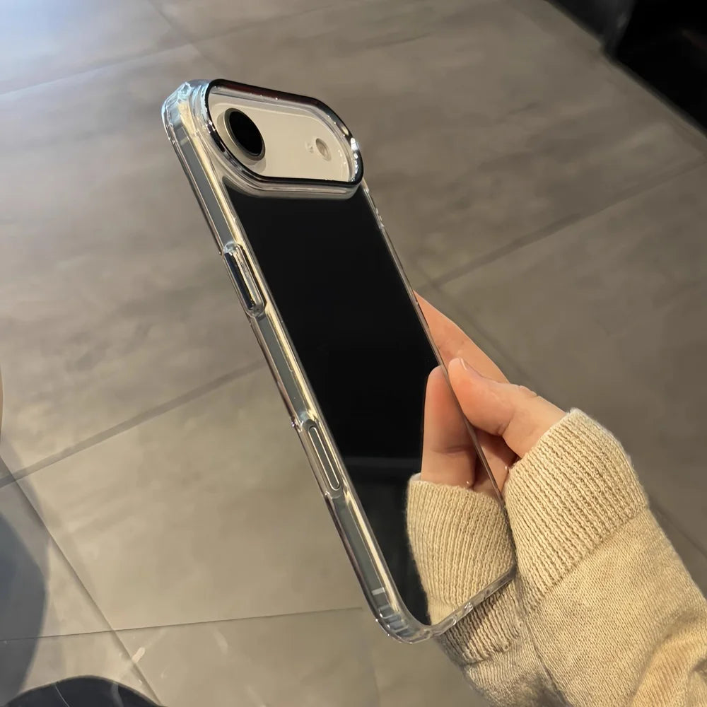 High Guality Makeup Mirror Phone Case For iPhone 17 Air 16 15 14 13 12 11 Pro Max Plus X XS XR Plating Acrylic Shockproof Cover