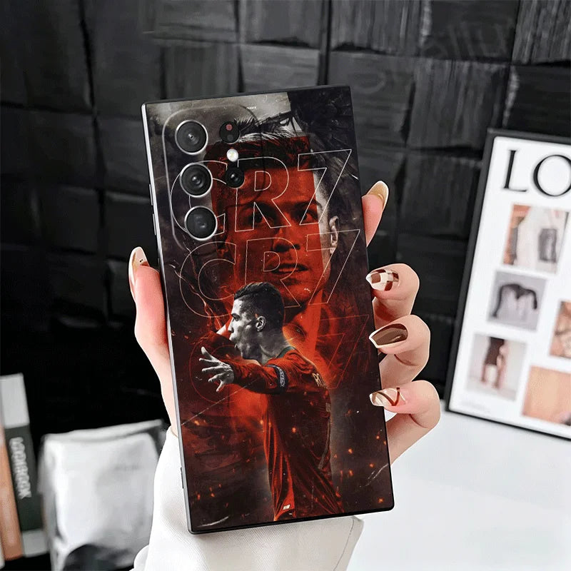 Football Star R-Ronaldo C-CR7 Soft Phone Case for Samsung Galaxy S26 S25 Edge S24 Ultra S23 Plus S22 S21 FE S20 Black Cover Back
